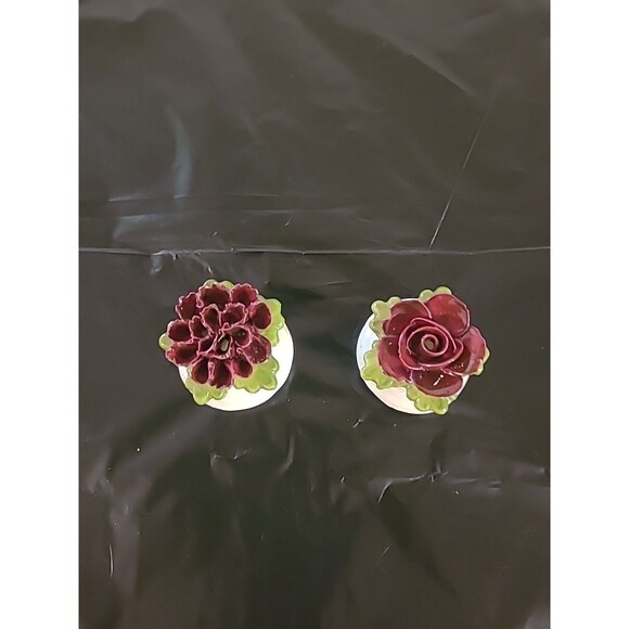 Vtg Aynsley Fine Bone China  Salt/peper Set “Rare Burgundy” - Picture 2 of 8